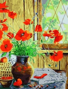 Tapyba pagal skaičius Aguonų išdėstymas 40x50 cm