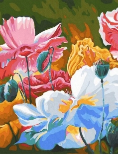 Tapyba pagal skaičius Spalvingos Gėlės 40x50 cm