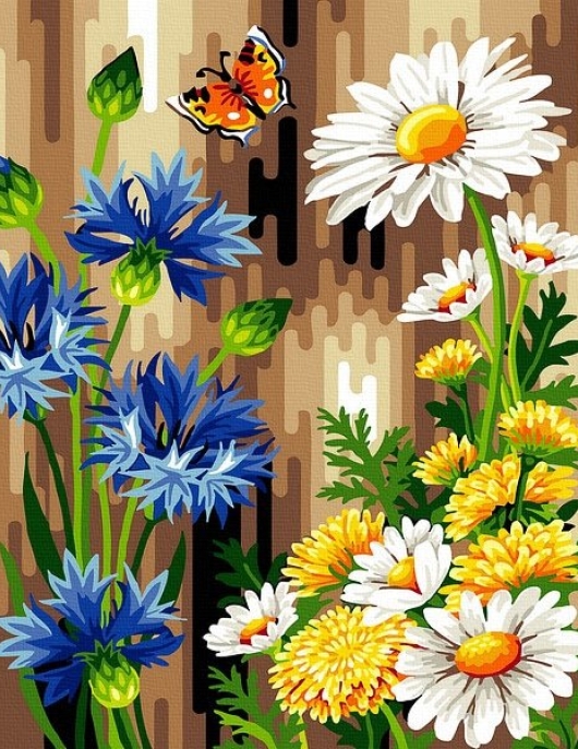 Tapyba pagal skaičius Laukinių gėlių pieva 40x50 cm Tapyba pagal skaičius Laukinių gėlių pieva 40x50 cm