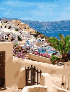 Tapyba pagal skaičius Santorini vaizdas 40x50 cm