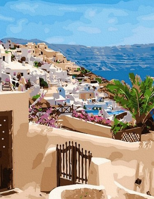 Tapyba pagal skaičius Santorini vaizdas 40x50 cm