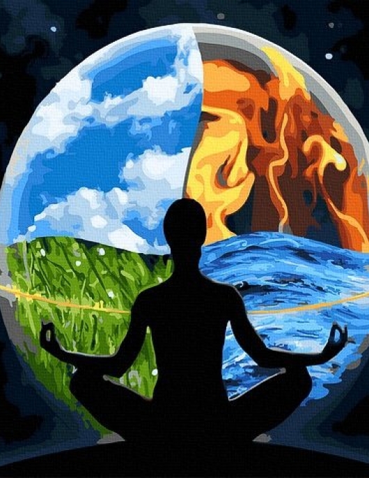 Tapyba pagal skaičius Meditacija su elementais 40x50 cm