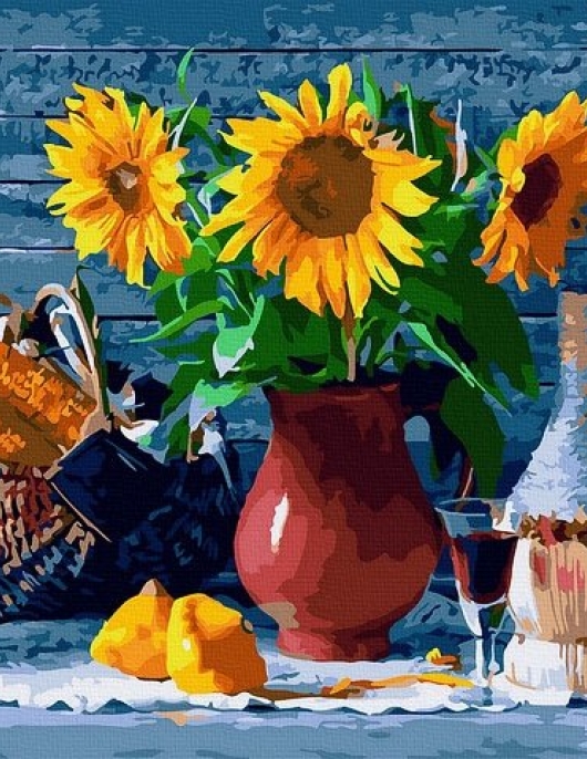Tapyba pagal skaičius Saulėgrąžų kompozicija 40x50 cm