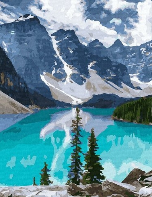 Tapyba pagal skaičius Mountain Lake View 40x50 cm