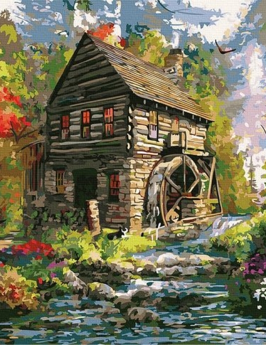 Tapyba pagal skaičius Senasis malūnas 40x50 cm Tapyba pagal skaičius Senasis malūnas 40x50 cm