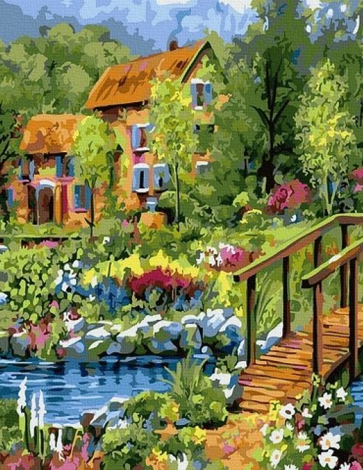 Tapyba pagal skaičius Kaimo tiltas 40x50 cm