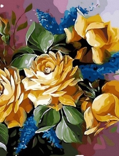 Tapyba pagal skaičius Auksinės rožės 40x50 cm