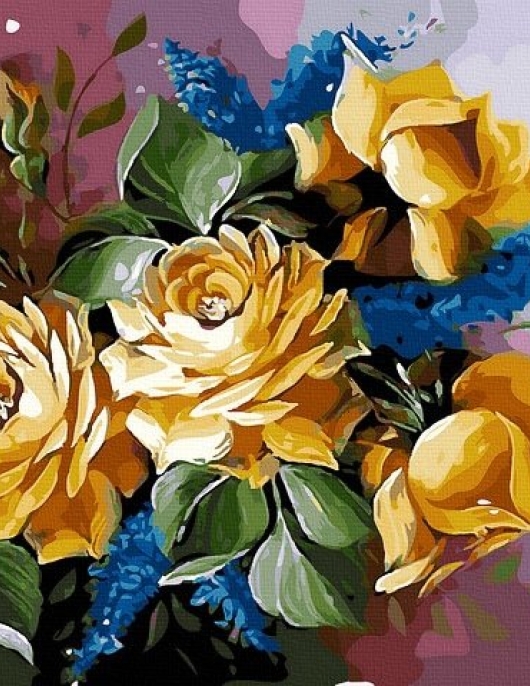 Tapyba pagal skaičius Auksinės rožės 40x50 cm Tapyba pagal skaičius Auksinės rožės 40x50 cm