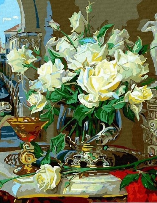 Tapyba pagal skaičius Venecijos rožės 40x50 cm Tapyba pagal skaičius Venecijos rožės 40x50 cm