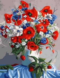 Tapyba pagal skaičius Laukinių gėlių puokštė 40x50 cm