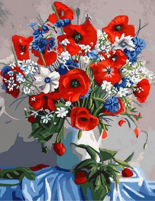 Tapyba pagal skaičius Laukinių gėlių puokštė 40x50 cm