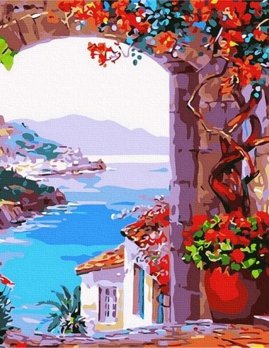 Tapyba pagal skaičius Pajūrio arka 40x50 cm Tapyba pagal skaičius Pajūrio arka 40x50 cm