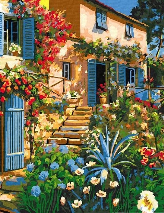 Tapyba pagal skaičius Sodo vila 40x50 cm Tapyba pagal skaičius Sodo vila 40x50 cm