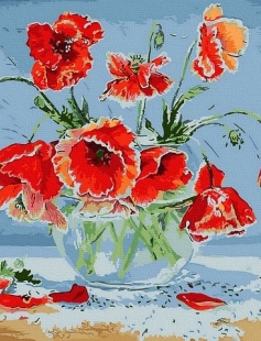 Tapyba pagal skaičius Aguonos vazoje 40x50 cm