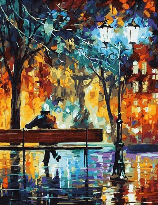 Tapyba pagal skaičius Parko suoliuko atspindys 40x50 cm