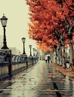 Tapyba pagal skaičius Rudens pasivaikščiojimas 40x50 cm