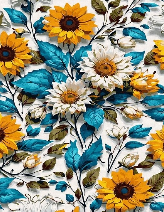 Tapyba pagal skaičius Ryškios saulėgrąžos 40x50 cm