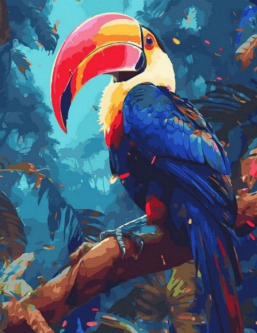 Tapyba pagal skaičius Tukanų džiunglės 40x50 cm