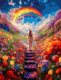 Tapyba pagal skaičius Vaivorykštės kelias 40x50 cm