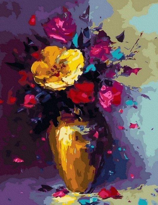 Tapyba pagal skaičius Auksinė vaza 40x50 cm