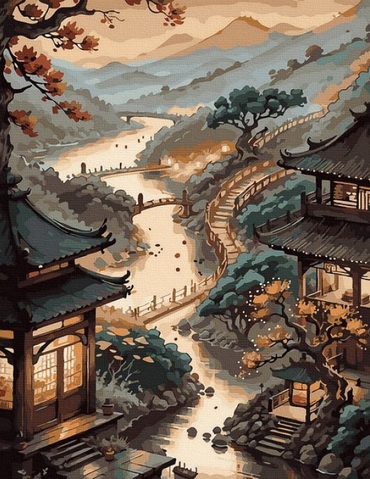 Tapyba pagal skaičius Upės kelionė 40x50 cm