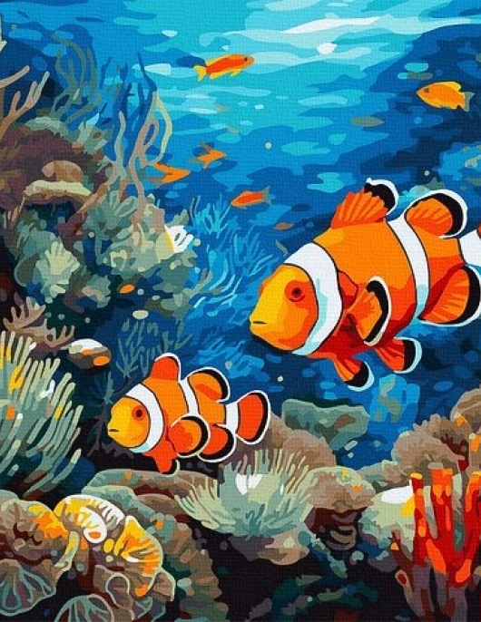 Tapyba pagal skaičius Povandeninis rojus 40x50 cm Tapyba pagal skaičius Povandeninis rojus 40x50 cm