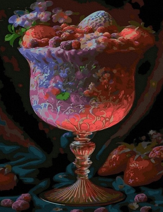 Tapyba pagal skaičius Uogų taurė 40x50 cm