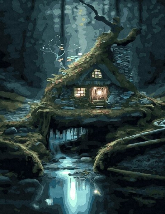 Tapyba pagal skaičius Miglota kabina 40x50 cm