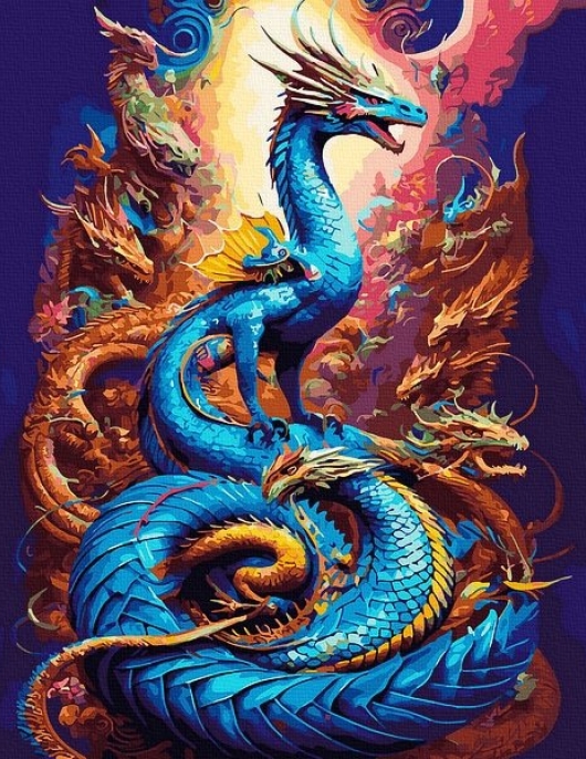 Tapyba pagal skaičius Mistiniai drakonai 40x50 cm