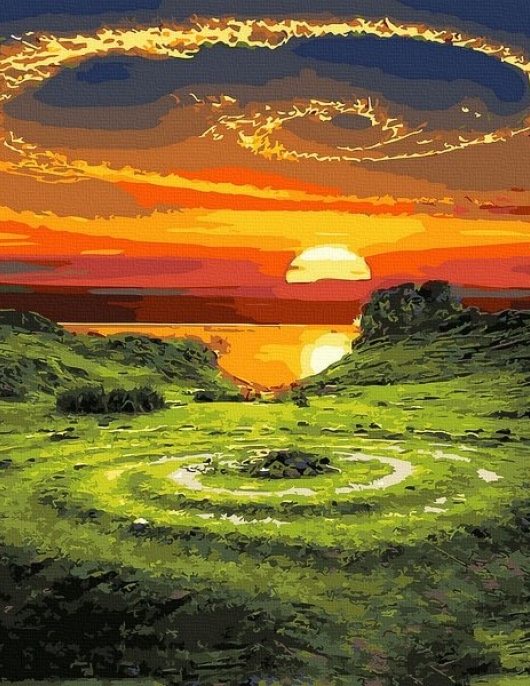 Tapyba pagal skaičius Saulėlydžio spiralė 40x50 cm