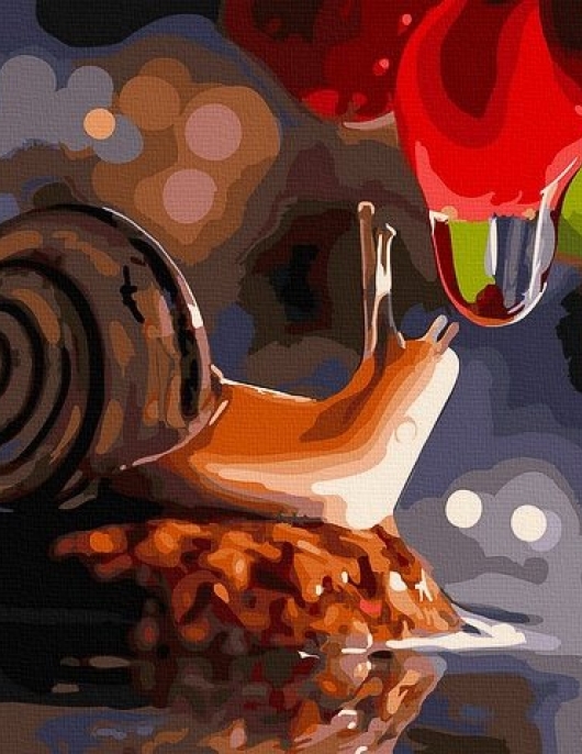 Tapyba pagal skaičius Sraigė ir rasos lašas 40x50 cm