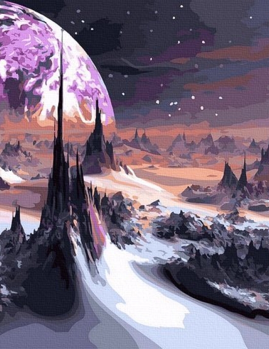 Tapyba pagal skaičius Kosminės viršūnės 40x50 cm Tapyba pagal skaičius Kosminės viršūnės 40x50 cm