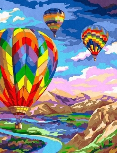 Tapyba pagal skaičius Vaivorykštės balionai 40x50 cm