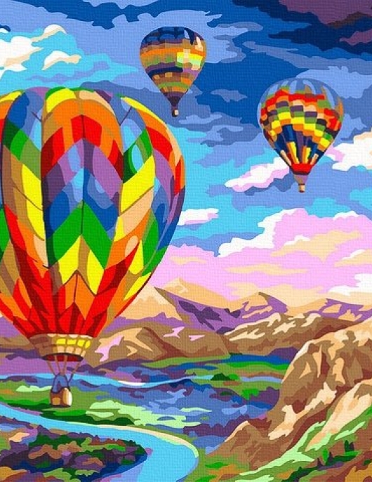 Tapyba pagal skaičius Vaivorykštės balionai 40x50 cm