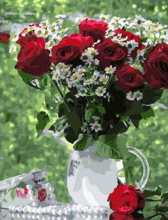 Tapyba pagal skaičius Romantiškos rožės 40x50 cm