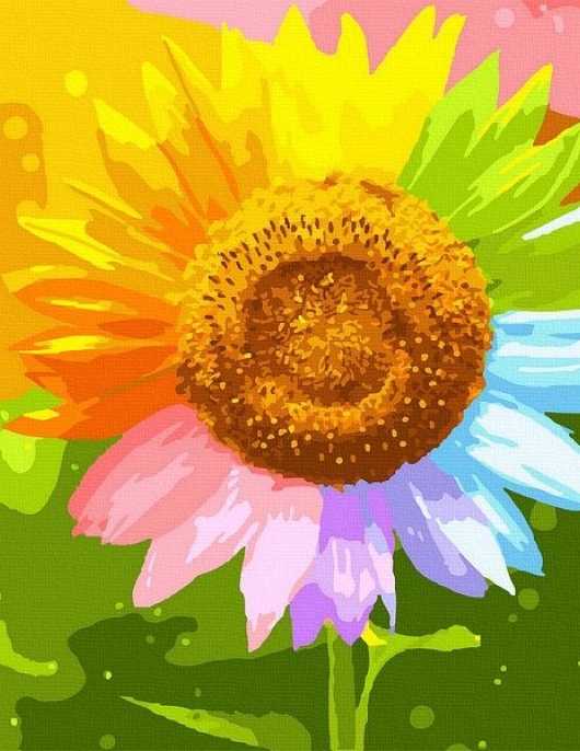 Tapyba pagal skaičius Spalvinga saulėgrąža 40x40 cm