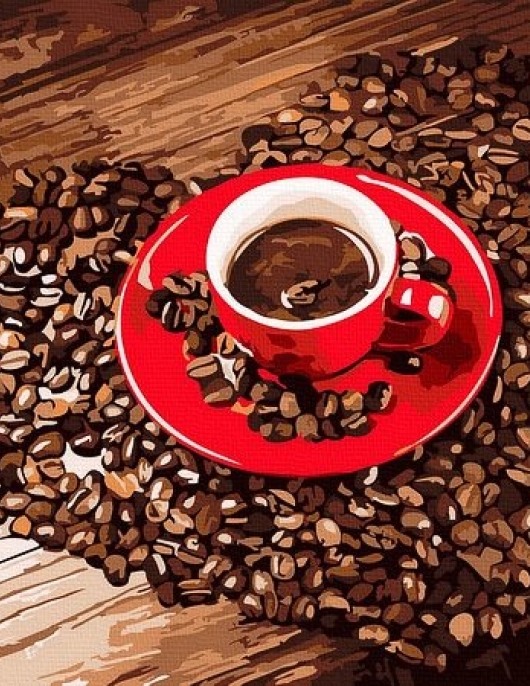 Tapyba pagal skaičius Kavos širdis 30x40 cm