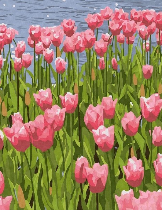 Tapyba pagal skaičius Tulpių laukas 30x30 cm