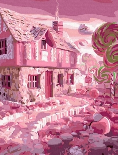 Tapyba pagal skaičius Saldainių namai 30x30 cm