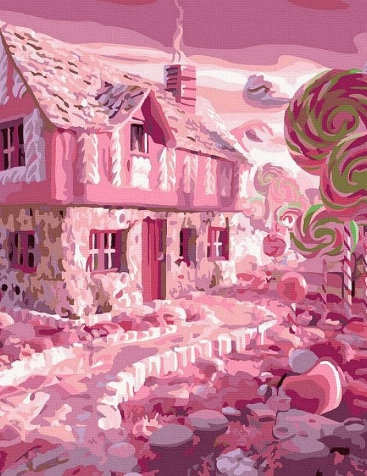 Tapyba pagal skaičius Saldainių namai 30x30 cm