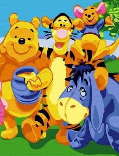 Tapyba pagal skaičius Mikė Pūkuotukas ir draugai 20x30 cm