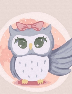 Tapyba pagal skaičius Pelėda su lanku 20x20 cm