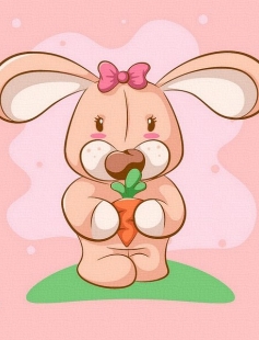 Tapyba pagal skaičius Zuikis su morka 20x20 cm