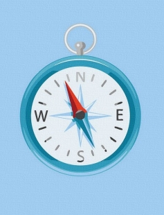 Tapyba pagal skaičius Kompasas 20x20 cm