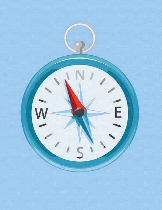 Tapyba pagal skaičius Kompasas 20x20 cm