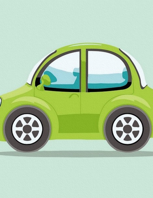 Tapyba pagal skaičius Žalias automobilis 20x20 cm