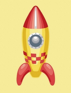 Tapyba pagal skaičius Raketa 20x20 cm