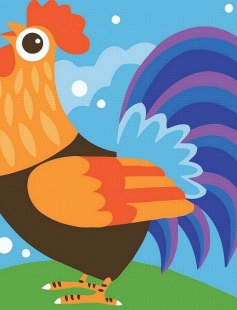 Tapyba pagal skaičius Gaidys 20x20 cm