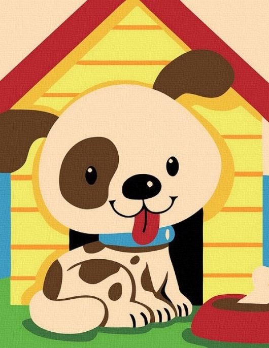 Tapyba pagal skaičius Šuo ir veislynas 20x20 cm