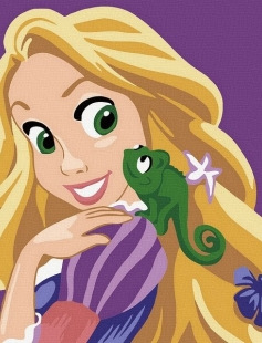 Tapyba pagal skaičius Rapunzelis ir Paskalis 20x20 cm